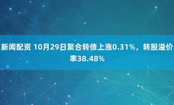 新闻配资 10月29日聚合转债上涨0.31%，转股溢价率38.48%