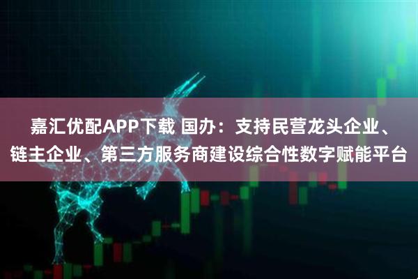 嘉汇优配APP下载 国办：支持民营龙头企业、链主企业、第三方服务商建设综合性数字赋能平台