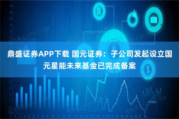 鼎盛证券APP下载 国元证券：子公司发起设立国元星能未来基金已完成备案
